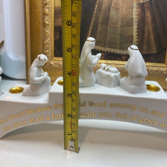 2004 Abbey Press Full Nativity Scene Candle Holder Bridge John 1:14 - Picture 10 of 11